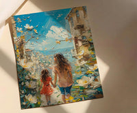 Beirut Lebanon Art Print, Gemmayzeh Street Decor, Mothers Day Gift From Daughter, Mother Daughter Poster, Shipped Wall Art