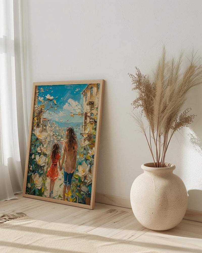 Beirut Lebanon Art Print, Gemmayzeh Street Decor, Mothers Day Gift From Daughter, Mother Daughter Poster, Shipped Wall Art