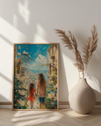 Beirut Lebanon Art Print, Gemmayzeh Street Decor, Mothers Day Gift From Daughter, Mother Daughter Poster, Shipped Wall Art