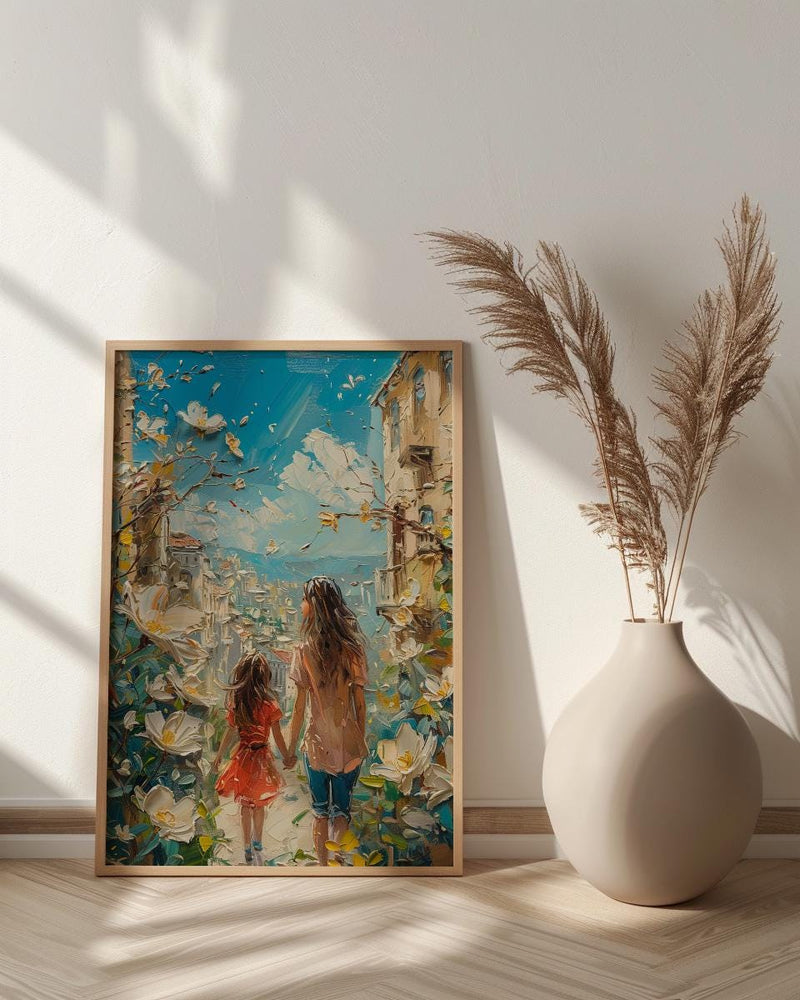 Beirut Lebanon Art Print, Gemmayzeh Street Decor, Mothers Day Gift From Daughter, Mother Daughter Poster, Shipped Wall Art
