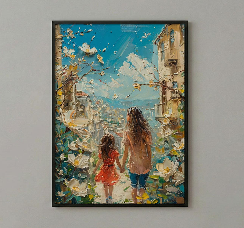 Beirut Lebanon Art Print, Gemmayzeh Street Decor, Mothers Day Gift From Daughter, Mother Daughter Poster, Shipped Wall Art