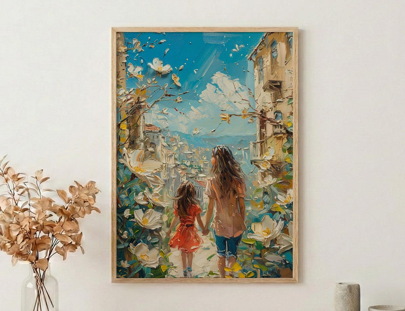 Beirut Lebanon Art Print, Gemmayzeh Street Decor, Mothers Day Gift From Daughter, Mother Daughter Poster, Shipped Wall Art