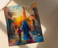 Dubai Al Fahidi Print, UAE Historic Wall Art, Mothers Day Gift From Son, Mom And Son Poster, Museum Quality Decor
