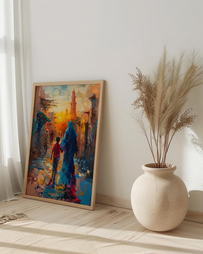 Dubai Al Fahidi Print, UAE Historic Wall Art, Mothers Day Gift From Son, Mom And Son Poster, Museum Quality Decor