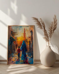 Dubai Al Fahidi Print, UAE Historic Wall Art, Mothers Day Gift From Son, Mom And Son Poster, Museum Quality Decor