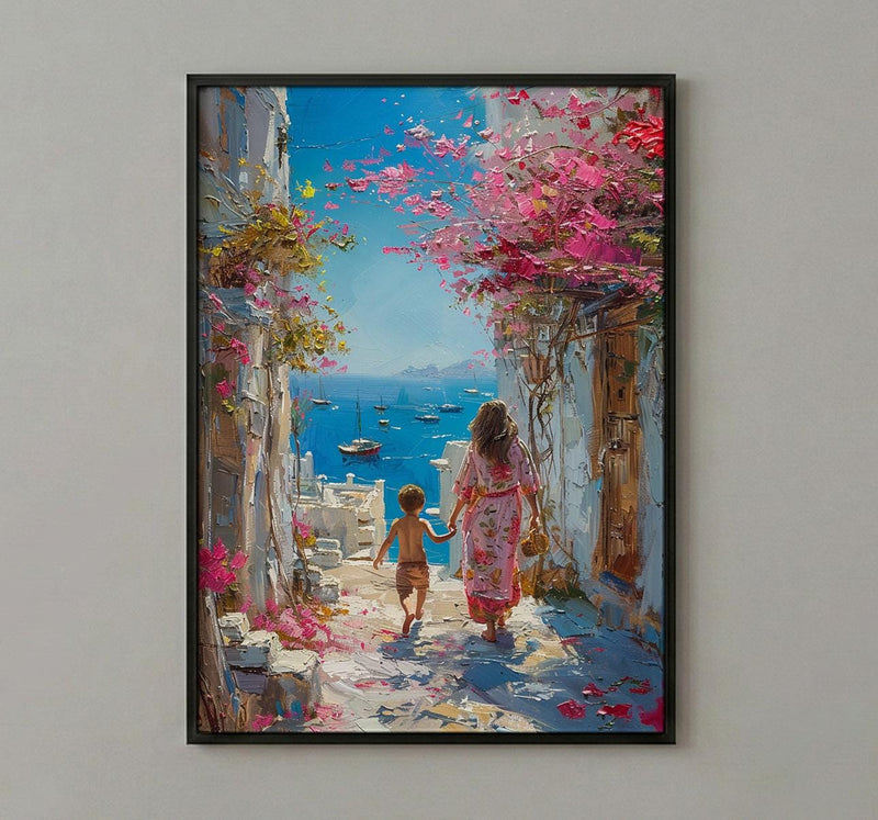 Muscat Oman Art Print, Muttrah Corniche Decor, Mothers Day Gift From Son, Mom And Son Poster, Museum Quality Decor