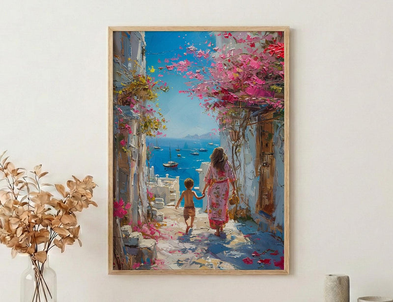 Muscat Oman Art Print, Muttrah Corniche Decor, Mothers Day Gift From Son, Mom And Son Poster, Museum Quality Decor