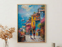 Istanbul Balat Print, Colorful House Wall Art, Mothers Day Gift From Daughter, Mother Daughter Poster, Shipped Wall Art