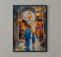 Doha Qatar Art Print, Souq Waqif Wall Decor, Mothers Day Gift From Son, Mom And Son Poster, Museum Quality Decor