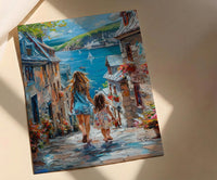 Quebec City Art Print, Petit Champlain Wall Decor, Mothers Day Gift From Daughter, Mother Daughter Poster, Shipped Wall Art