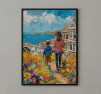 San Francisco Painted Ladies Print, Mothers Day Gift From Son, Mom And Son Poster, Museum Quality Decor, Shipped Wall Art