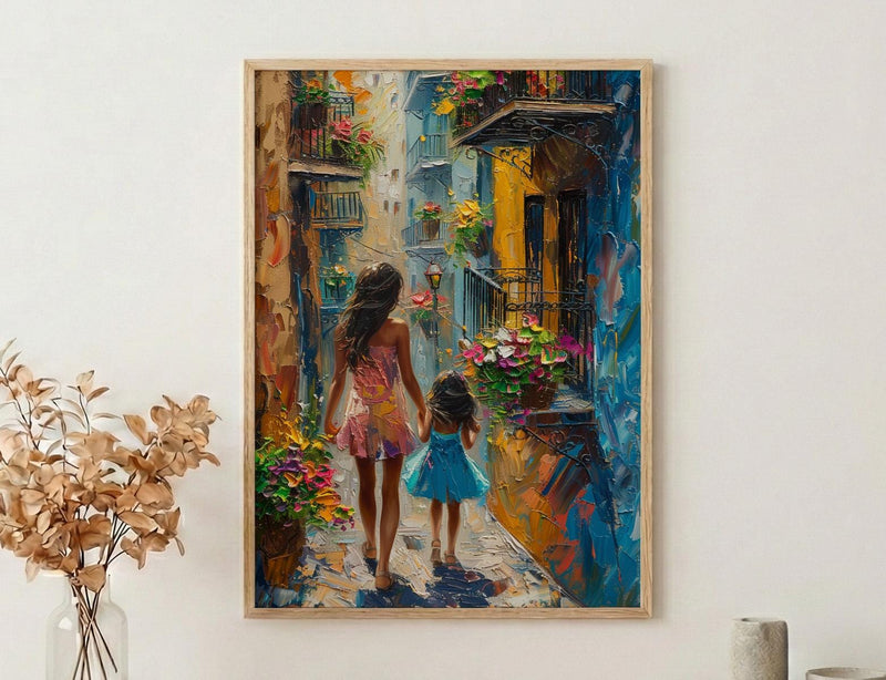 New Orleans French Quarter Print, Mothers Day Gift From Daughter, Mother Daughter Poster, Museum Quality Decor, Shipped Wall Art