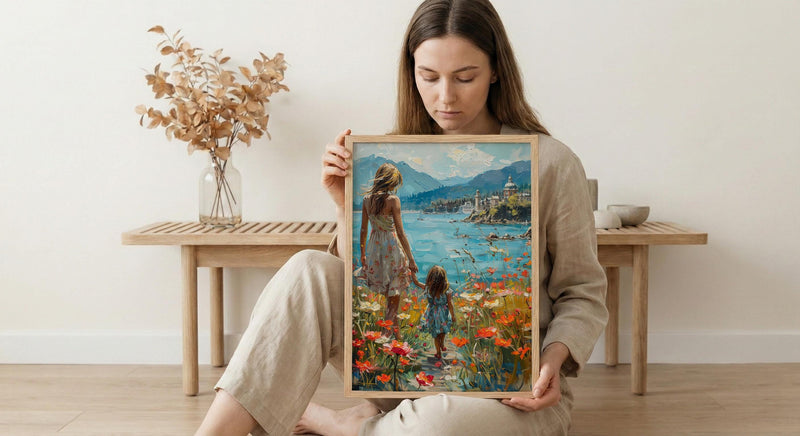 Victoria BC Art Print, Canadian Spring Wall Art, Mothers Day Gift From Daughter, Mother Daughter Poster, Shipped Wall Art