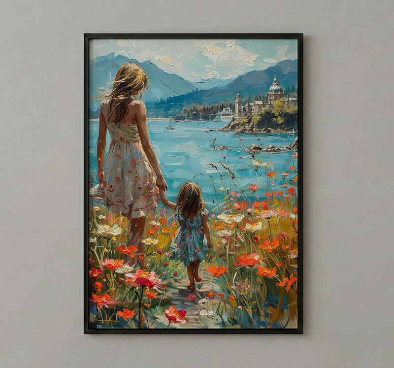 Victoria BC Art Print, Canadian Spring Wall Art, Mothers Day Gift From Daughter, Mother Daughter Poster, Shipped Wall Art