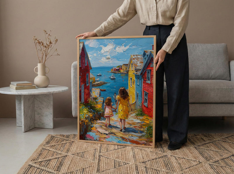 Lunenburg Nova Scotia Print, Colorful Coast Wall Art, Mothers Day Gift From Daughter, Mother Daughter Poster, Shipped Wall Art