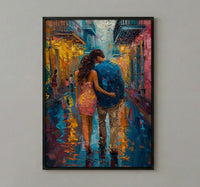 New Orleans Wall Art, French Quarter Couple Print, Jazz City Painting, Colorful Street Decor, Romantic Travel Gift