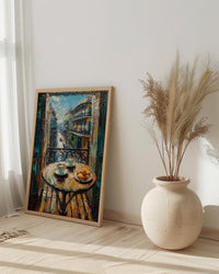 New Orleans Wall Art, Open Window View, French Quarter Balcony Print, Jazz Decor, Cafe Du Monde Vibe