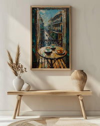 New Orleans Wall Art, Open Window View, French Quarter Balcony Print, Jazz Decor, Cafe Du Monde Vibe