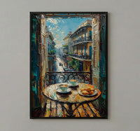 New Orleans Wall Art, Open Window View, French Quarter Balcony Print, Jazz Decor, Cafe Du Monde Vibe