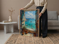 Impasto Zanzibar Ocean Window Wall Art - Tropical Art Print