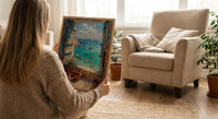 Impasto Zanzibar Ocean Window Wall Art - Tropical Art Print