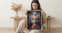 Textured Madagascar Sunset Window Wall Art - Baobab Print