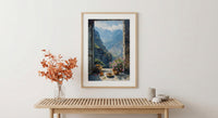 Impasto Ethiopia Coffee Window Wall Art - Mountain Print