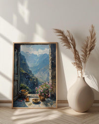 Impasto Ethiopia Coffee Window Wall Art - Mountain Print