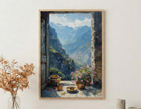 Impasto Ethiopia Coffee Window Wall Art - Mountain Print