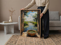 Textured Botswana River Window Wall Art - Hippo Art Print