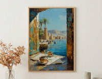 Egypt Nile River Poster, Ancient Temple Art Print, History Lover Wall Art, Open Window View, River Landscape