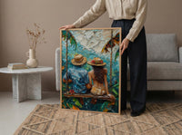Bali Poster, Ubud Rice Terrace Art Print, Jungle Swing Wall Art, Tropical Nature Painting, Boho Asian Decor