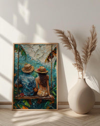 Bali Poster, Ubud Rice Terrace Art Print, Jungle Swing Wall Art, Tropical Nature Painting, Boho Asian Decor