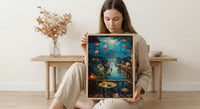 Vietnam Poster, Hoi An Lantern Art Print, Rainy Street Wall Art, Open Window Painting, Pho Noodle Decor