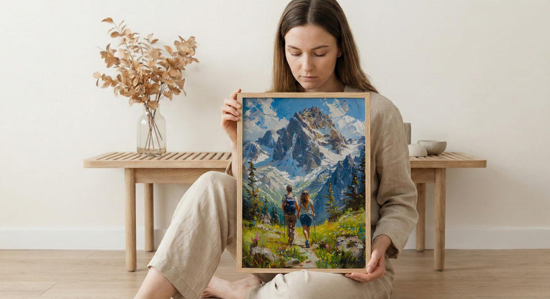 Swiss Alps Wall Art, Switzerland Mountain Art Print, Nature Adventure Poster, Snowy Peak Painting, European Landscape Decor