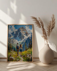 Swiss Alps Wall Art, Switzerland Mountain Art Print, Nature Adventure Poster, Snowy Peak Painting, European Landscape Decor
