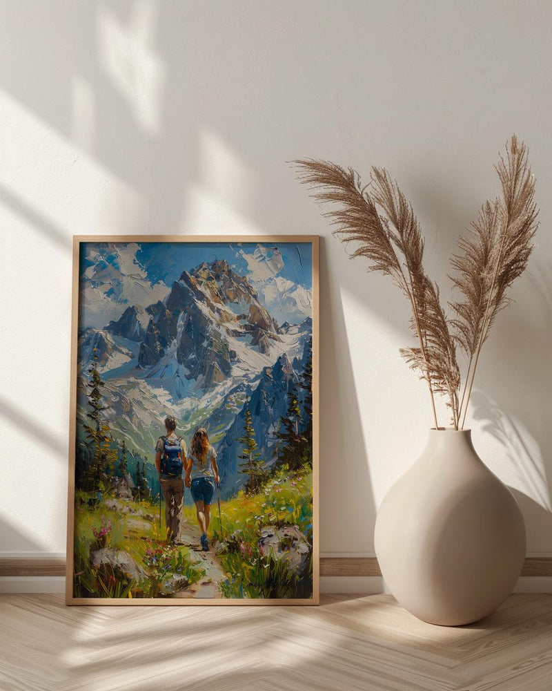 Swiss Alps Wall Art, Switzerland Mountain Art Print, Nature Adventure Poster, Snowy Peak Painting, European Landscape Decor