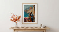 Jaipur Poster, Rajasthan Art Print, Pink City Wall Art, Palace Balcony Painting, Colorful Indian Decor