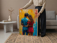 Holi Festival Poster, India Art Print, Colorful Couple Wall Art, Vibrant Powder Painting, Energetic Decor