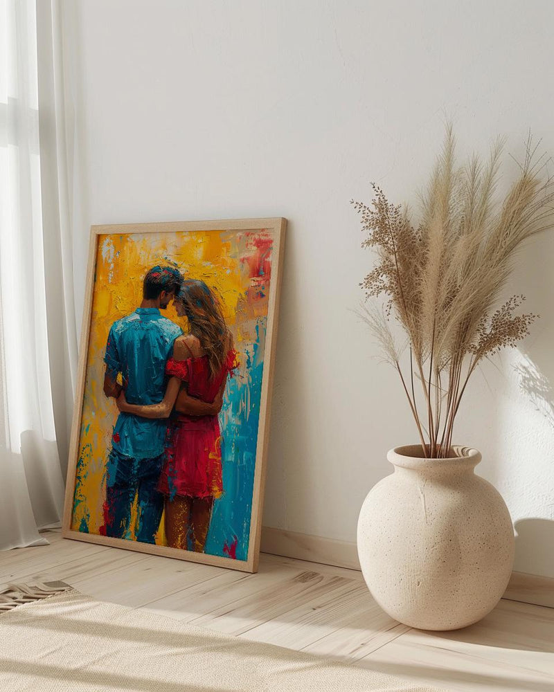 Holi Festival Poster, India Art Print, Colorful Couple Wall Art, Vibrant Powder Painting, Energetic Decor