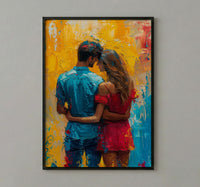 Holi Festival Poster, India Art Print, Colorful Couple Wall Art, Vibrant Powder Painting, Energetic Decor
