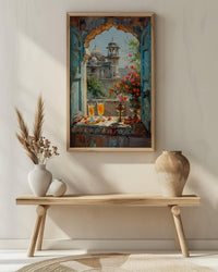 Rajasthan Wall Art, Indian Palace Art Print, Arched Window Poster, Lassi Sweet Decor, Royal Home Decor