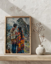 Peru Wall Art, Machu Picchu Art Print, Inca Trail Poster, Andes Mountain Painting, Latin America Travel Decor