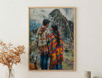 Peru Wall Art, Machu Picchu Art Print, Inca Trail Poster, Andes Mountain Painting, Latin America Travel Decor