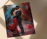 Buenos Aires Poster, Argentina Tango Art Print, Dramatic Dance Wall Art, Colorful Street Painting, Passionate Red Decor