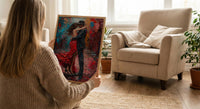 Buenos Aires Poster, Argentina Tango Art Print, Dramatic Dance Wall Art, Colorful Street Painting, Passionate Red Decor
