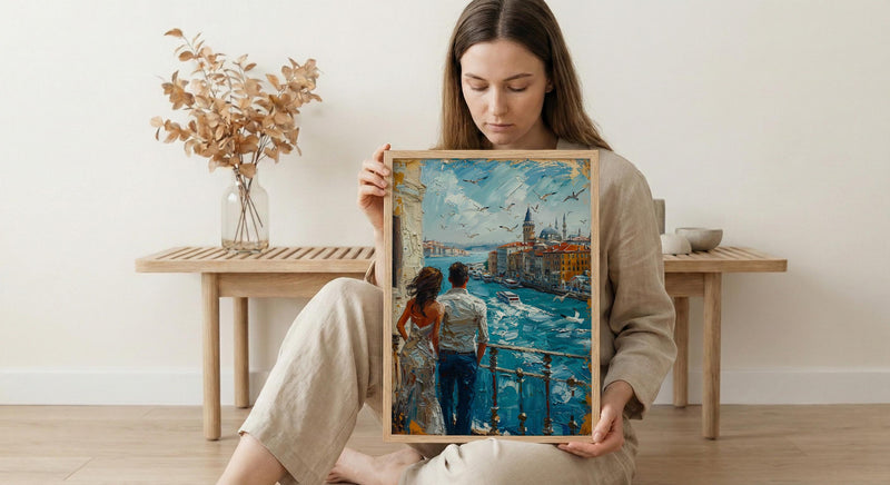 Istanbul Poster, Turkey Travel Art Print, Galata Tower Wall Art, Bosphorus Ferry Painting, Cityscape Decor