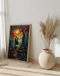 The Lovers Tarot Wall Art, Mystical Garden Art Print, Occult Poster, Spiritual Couple Painting, Witchy Gift Decor