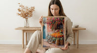 Marrakech Terracotta Art Print, Orange Blossom Market Decor - Textured Impasto Oil Painting