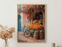 Marrakech Terracotta Art Print, Orange Blossom Market Decor - Textured Impasto Oil Painting
